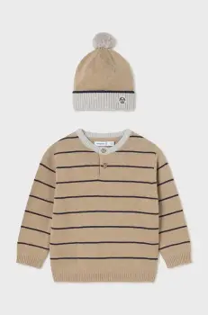 Mayoral set pentru copii - pulover si palarie culoarea bej, 2312 imagine