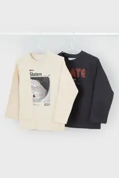 Mayoral tricou 2-pack culoarea bordo, 4091 imagine