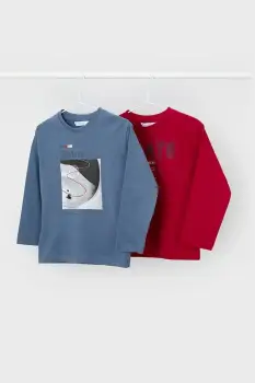 Mayoral tricou 2-pack culoarea rosu, 4091 imagine