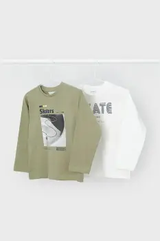 Mayoral tricou 2-pack culoarea verde, 4091 imagine