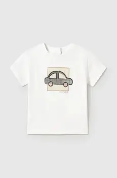 Mayoral tricou copii culoarea alb, cu imprimeu, 1052 imagine