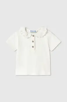 Mayoral tricou copii culoarea bej, cu guler, 1104 imagine