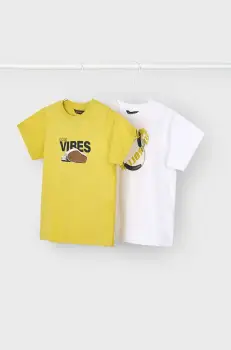 Mayoral tricou de bumbac pentru copii 2-pack culoarea verde, cu imprimeu, 3040 imagine