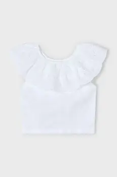 Mayoral tricou de bumbac pentru copii culoarea alb, 3012 imagine