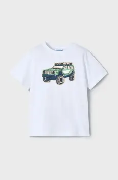 Mayoral tricou de bumbac pentru copii culoarea alb, cu imprimeu, 3031 imagine