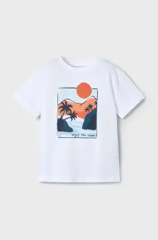 Mayoral tricou de bumbac pentru copii culoarea alb, cu imprimeu, 3034 imagine