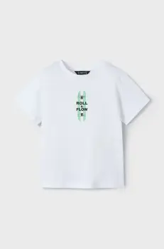 Mayoral tricou de bumbac pentru copii culoarea alb, cu imprimeu, 3039 imagine
