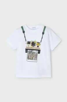 Mayoral tricou de bumbac pentru copii culoarea alb, cu imprimeu, 3044 imagine