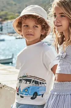 Mayoral tricou de bumbac pentru copii culoarea alb, cu imprimeu, 3047 imagine