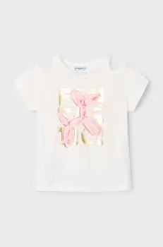 Mayoral tricou de bumbac pentru copii culoarea bej, 3056 imagine