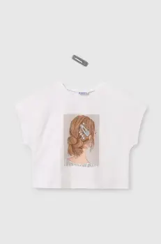 Mayoral tricou de bumbac pentru copii culoarea bej, 6021 imagine