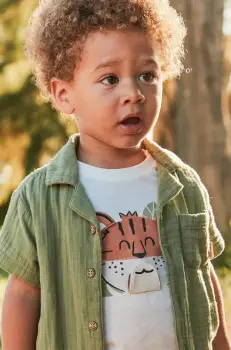 Mayoral tricou de bumbac pentru copii culoarea bej, cu imprimeu, 1055 imagine