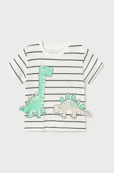 Mayoral tricou de bumbac pentru copii culoarea bej, cu imprimeu, 1061 imagine