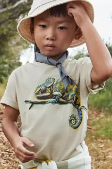 Mayoral tricou de bumbac pentru copii culoarea bej, cu imprimeu, 3045 imagine