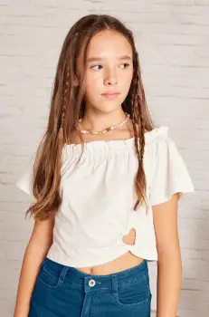 Mayoral tricou de bumbac pentru copii culoarea bej, decolteu spaniol, 6028 imagine