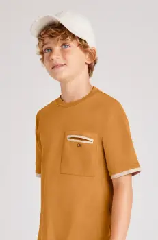 Mayoral tricou de bumbac pentru copii culoarea galben, cu imprimeu, 6004 imagine