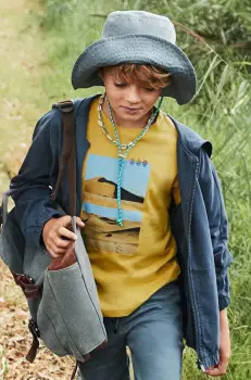 Mayoral tricou de bumbac pentru copii culoarea galben, cu imprimeu, 6007 imagine