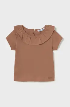 Mayoral tricou de bumbac pentru copii culoarea maro, 1045 imagine