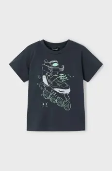 Mayoral tricou de bumbac pentru copii culoarea negru, cu imprimeu, 3037 imagine