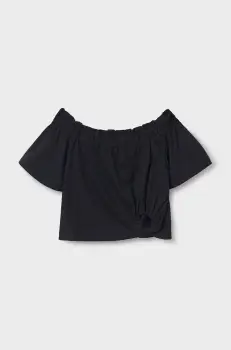 Mayoral tricou de bumbac pentru copii culoarea negru, decolteu spaniol, 6028 imagine