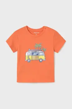 Mayoral tricou de bumbac pentru copii culoarea portocaliu, cu imprimeu, 1063 imagine