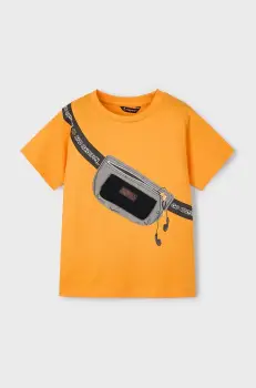Mayoral tricou de bumbac pentru copii culoarea portocaliu, cu imprimeu, 3036 imagine