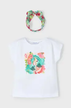 Mayoral tricou de bumbac pentru copii culoarea roz, 3009 imagine