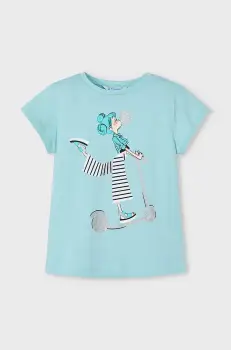 Mayoral tricou de bumbac pentru copii culoarea turcoaz, 3014 imagine
