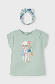 Mayoral tricou de bumbac pentru copii culoarea verde, 3009 imagine