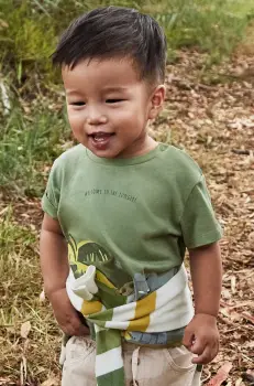 Mayoral tricou de bumbac pentru copii culoarea verde, cu imprimeu, 1057 imagine