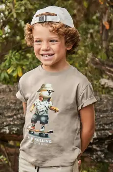 Mayoral tricou de bumbac pentru copii culoarea verde, cu imprimeu, 3041 imagine