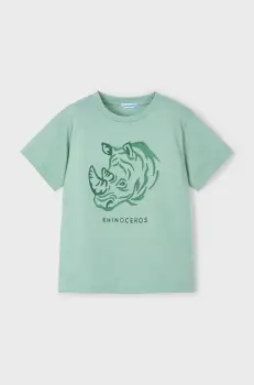 Mayoral tricou de bumbac pentru copii culoarea verde, cu imprimeu, 3042 imagine