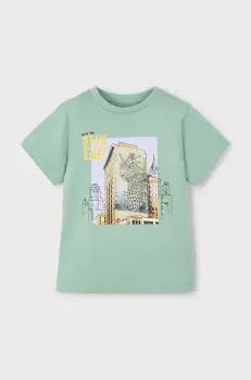 Mayoral tricou de bumbac pentru copii culoarea verde, cu imprimeu, 3043 imagine