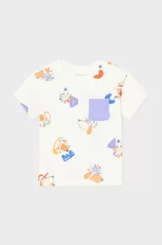 Mayoral tricou din bumbac pentru bebelusi culoarea bej, modelator imagine