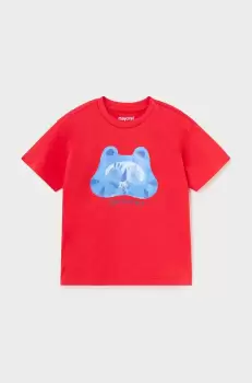 Mayoral tricou din bumbac pentru bebelusi culoarea rosu, cu imprimeu imagine