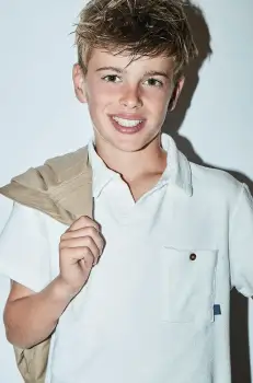 Mayoral tricou polo copii culoarea alb, neted, 6152 imagine