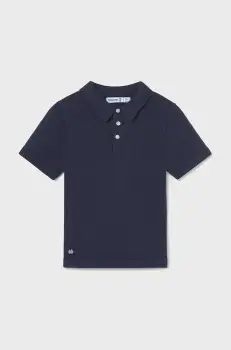 Mayoral tricou polo copii culoarea albastru marin, neted, 1106 imagine