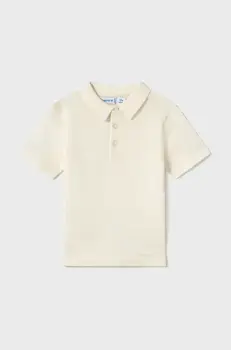 Mayoral tricou polo copii culoarea bej, neted, 1106 imagine