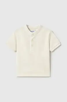Mayoral tricou polo copii culoarea bej, neted, 1107 imagine