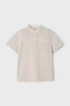 Mayoral tricou polo copii culoarea bej, neted, 3102 imagine