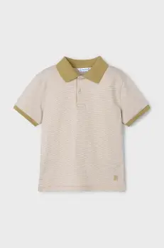 Mayoral tricou polo copii culoarea bej, neted, 3105 imagine