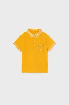 Mayoral tricou polo copii culoarea galben, cu imprimeu imagine