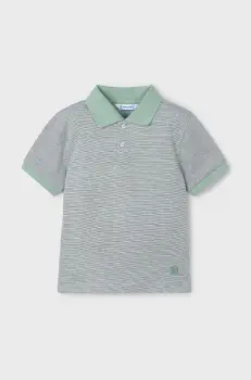 Mayoral tricou polo copii culoarea verde, neted, 3105 imagine