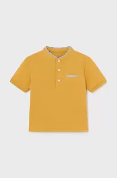 Mayoral tricou polo pentru copii culoarea galben, neted imagine