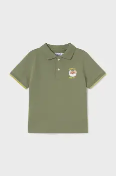 Mayoral tricouri polo din bumbac pentru bebelusi culoarea verde, cu imprimeu, 1108 imagine