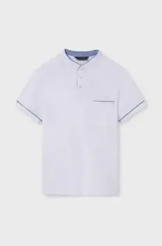 Mayoral tricouri polo din bumbac pentru copii culoarea alb, neted, 6131 imagine