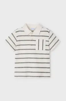 Mayoral tricouri polo din bumbac pentru copii culoarea bej, modelator, 3107 imagine