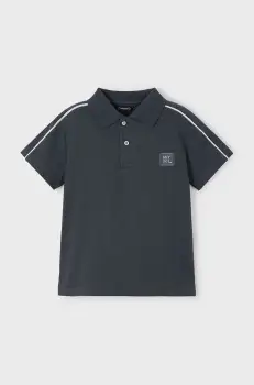 Mayoral tricouri polo din bumbac pentru copii culoarea negru, neted, 3108 imagine