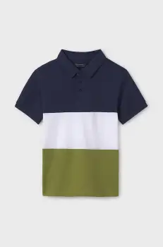 Mayoral tricouri polo din bumbac pentru copii culoarea verde, modelator, 6132 imagine
