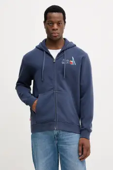 MC2 Saint Barth hanorac de bumbac culoarea bleumarin, cu gluga, cu imprimeu, MER0001 imagine